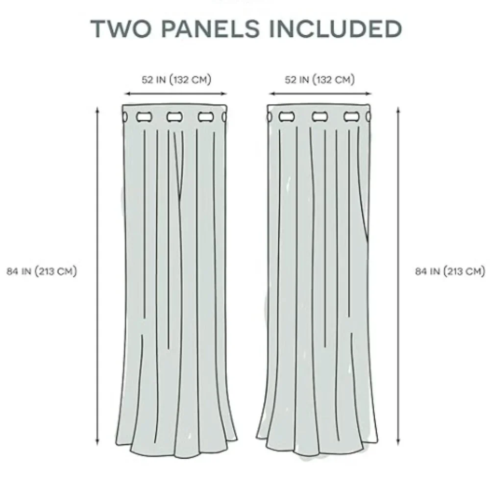 LUXE Talia Double Layer Indoor Curtains – Sheer & Blackout, 2 Panels, 52